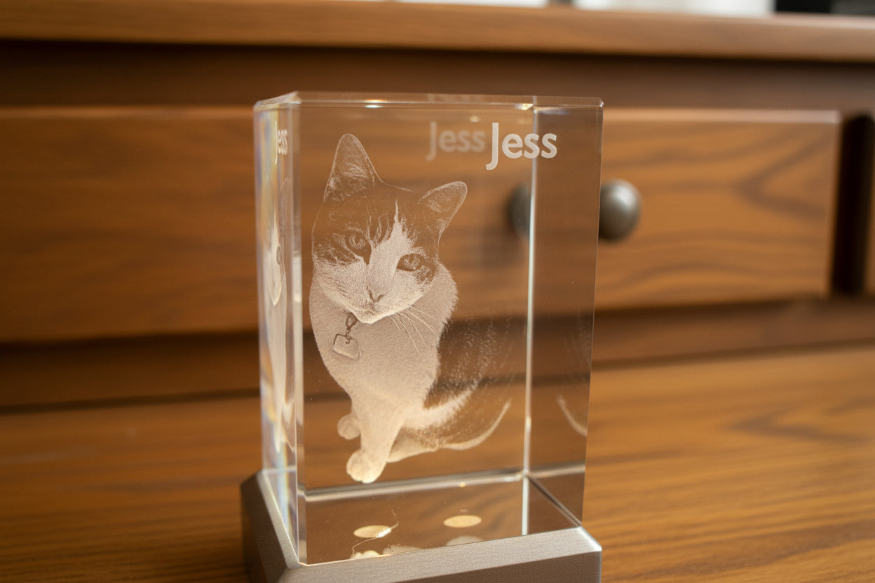 Our beloved Jess remembered. W5cm x H8cm x D5cm.