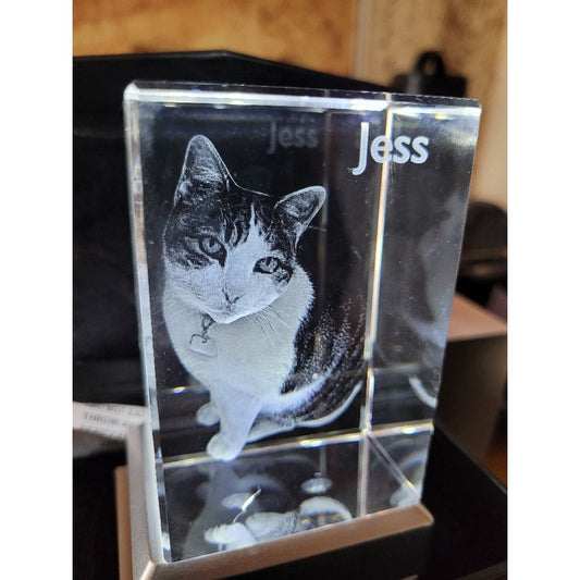 Our beloved Jess remembered. W5cm x H8cm x D5cm.