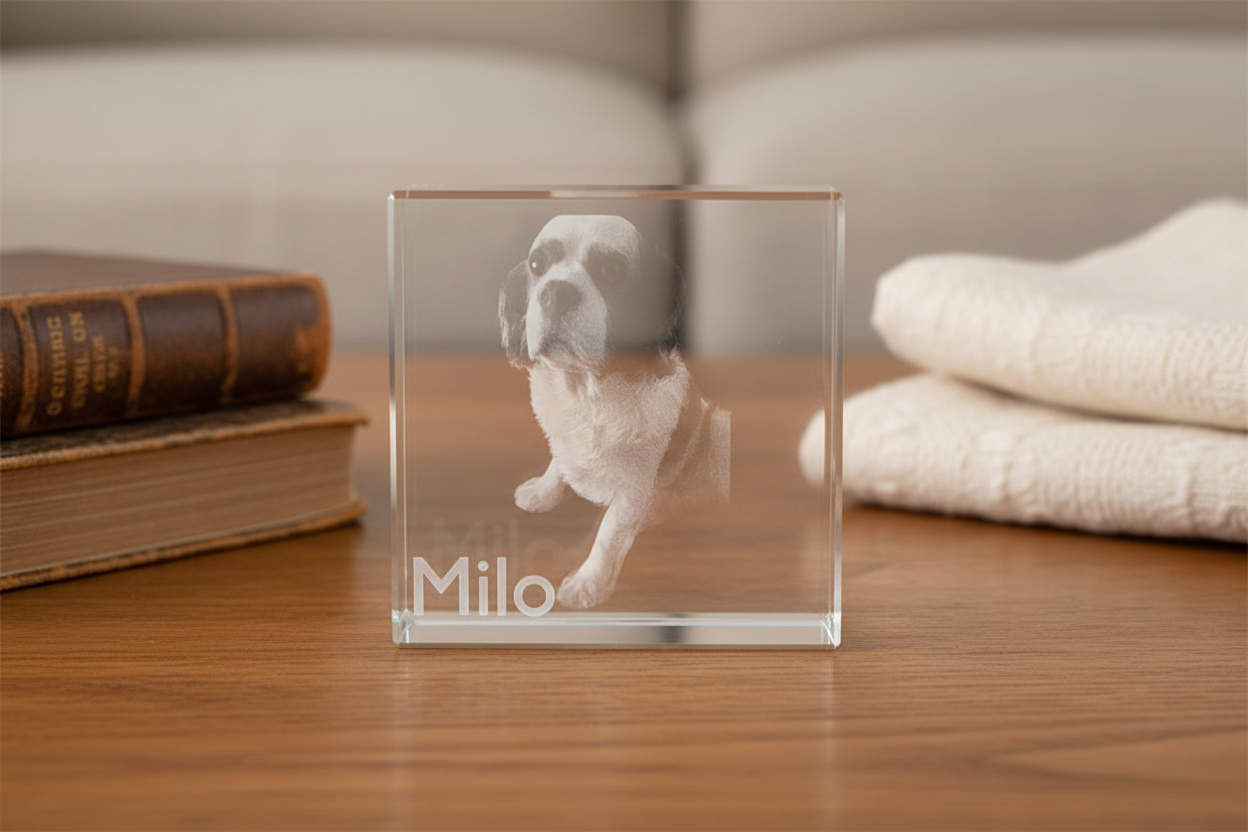 Pet memorial. Size H80mm x W80mm x D40mm